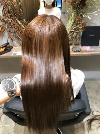 ロング 【髪質改善】 【酸性ストレート】のヘアスタイル