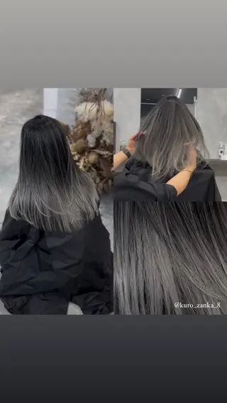 ロング 黒崎 懸のヘアスタイル