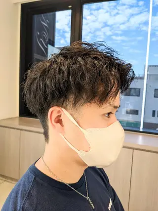 ショート パーマ メンズ 小川 健治✨のヘアスタイル