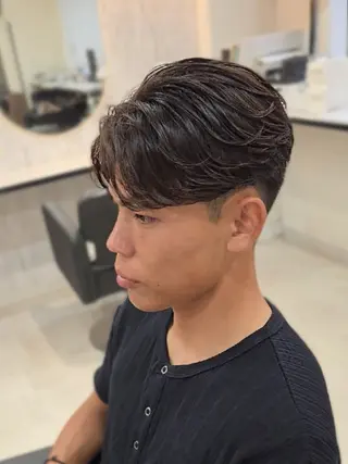 メンズ ミディアム Lapis 名古屋駅前店所属・LEN名古屋/パーマ メンズ特化美容師のヘアスタイル