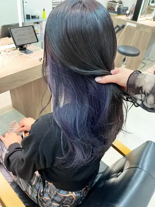 ロング カラー レイヤー/ハイトーン ೀユイ🌙のヘアスタイル