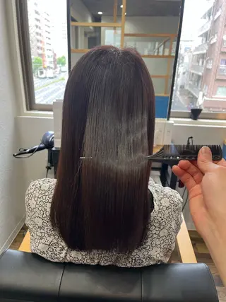 セミロング カラー 髪質改善 個室サロン Aurora 蔵前美容院所属・韓国式髪質改善 副店長コバリアオイのヘアスタイル