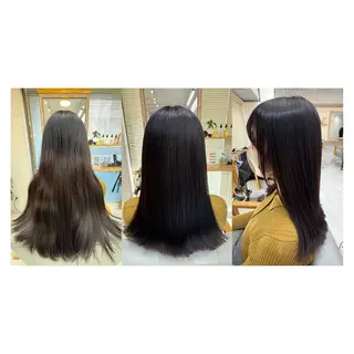 ロング レイヤーカット・ 縮毛矯正 星野のヘアスタイル