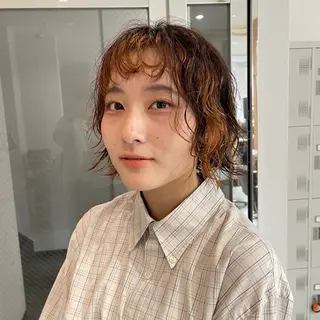 ショート パーマ 江藤貴基 レイヤー カット【駅徒歩⑥歩】のヘアスタイル