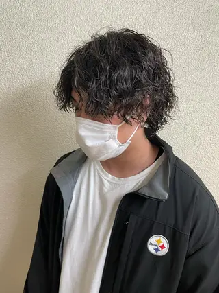 ミディアム パーマ メンズ 辻堂メンズ特化 YU-YAのヘアスタイル