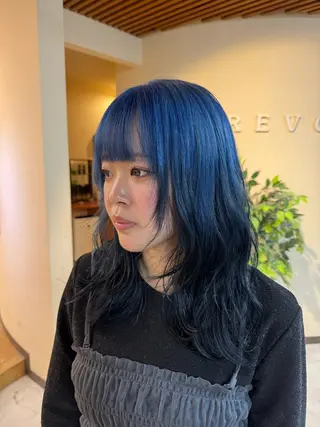 ミディアム ルーツ/ デザイン/ ハイトーン/おこのぎのヘアスタイル