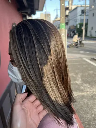 セミロング 永野 翔平のヘアスタイル