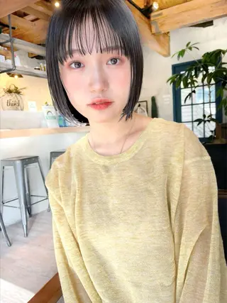 ショート カラー 結べるレイヤーボブ くびれLady表参道のヘアスタイル