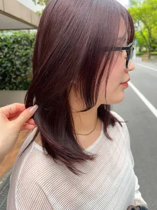 ミディアム カラー le'a所属・谷町/Le'a /竹原しおなのヘアスタイル