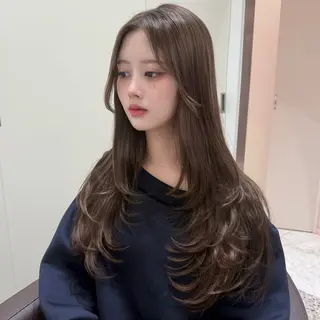 ロング カラー モテ韓国ヘア/ レイヤー🤍RIKAのヘアスタイル