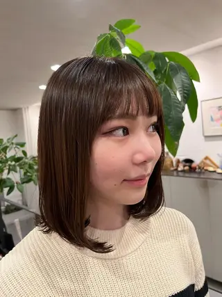 ミディアム カラー ベージュ/グレージュ 恵比寿/丸山陽平のヘアスタイル