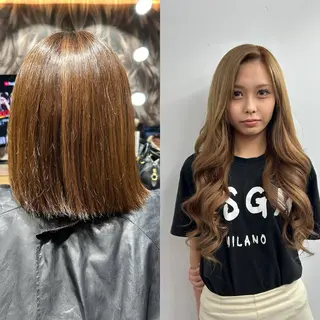 ロング カラー alpha. カラーエクステ下妻のヘアスタイル