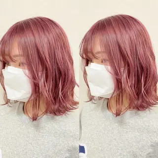 ミディアム カラー ヘアアレンジ 🌈haru🌻 藤沢ハイトーン🌈のヘアスタイル