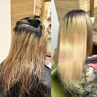 セミロング ストレート　髪質改善 あすまのヘアスタイル