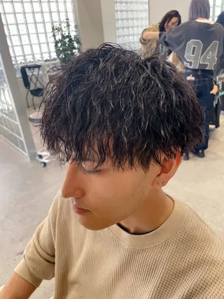 パーマ メンズ 無料ショートモデル 募集中❗️秋山ひらいのヘアスタイル