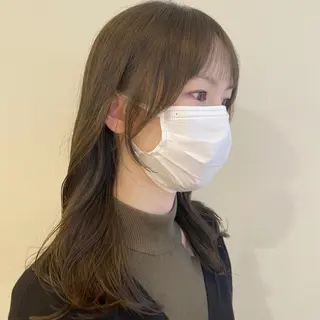 ミディアム カラー salowin渋谷kitaya park前所属・RIKA韓国ヘア/く びれヘア/上品カラーのヘアスタイル