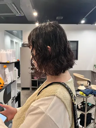 ミディアム パーマ dogstar小林諒 レイヤーのヘアスタイル