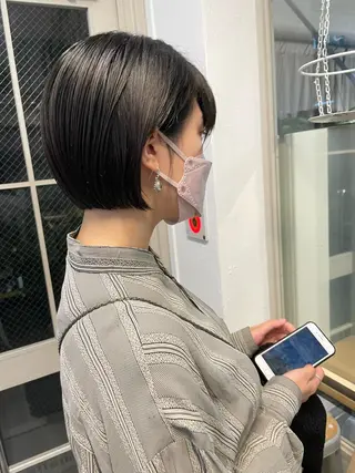 ミディアム ヘアアレンジ 小顔レイヤー×コンパ クトボブ/林隆平のヘアスタイル