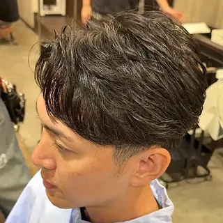 パーマ メンズ 波巻き|シャドウ| サーフカール|RYUのヘアスタイル