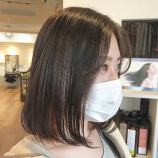 ミディアム カラー MOLLA 浅香山店所属・谷口ゆめ/縮毛矯正/ カット/美眉ワックスのヘアスタイル