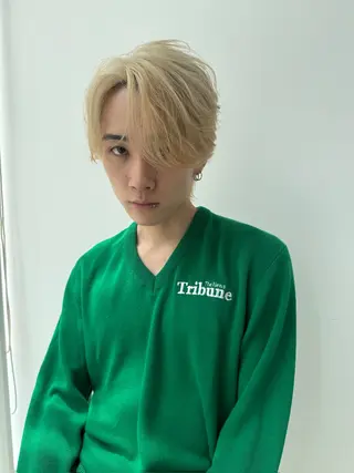 ミディアム カラー メンズ センターパート/ メンズ特化/植田 柊のヘアスタイル