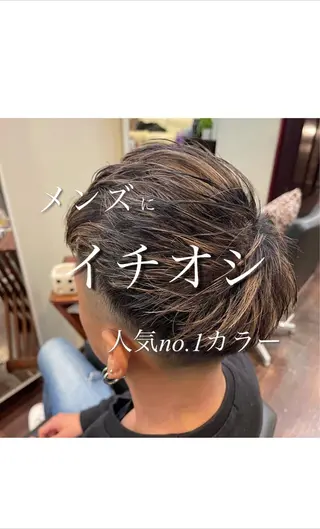 ショート カラー メンズ peakshair所属・髪質改善/メンズパ ーマ𝒀𝑼𝑻𝑶のヘアスタイル