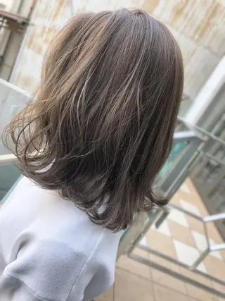 ミディアム カラー 髪質改善/ ブリーチ/中尾のヘアスタイル