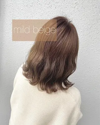 ミディアム カラー 後藤紗英/髪質改善 /オリーブベージュのヘアスタイル