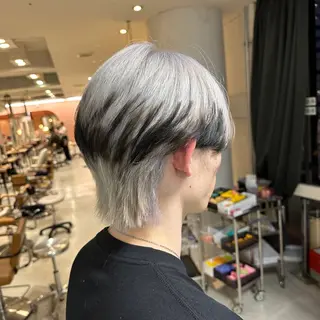 ショート レイヤーブリーチ特化 ホワイト専門/岸のヘアスタイル