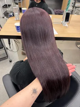 ロング カラー 暗髪🩶ラベンダー/ ブルー/ユウナ🤍のヘアスタイル