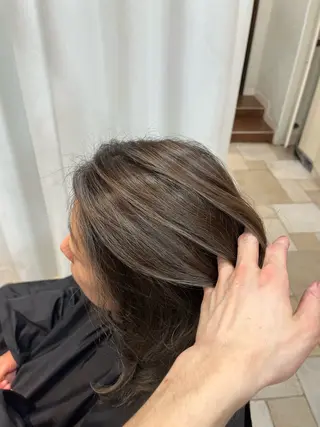 セミロング カラー 大人透明感艶カラー 寺田稜のヘアスタイル