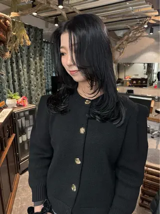 ミディアム カラー パーマ ヘアアレンジ メンズ 心斎橋美容室 Junのヘアスタイル