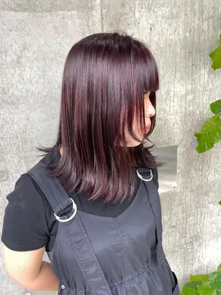 セミロング 🫧ハイライトカラー 🫧 𝓜𝓘𝓤のヘアスタイル