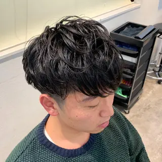 パーマ メンズ 加藤 雄大のヘアスタイル