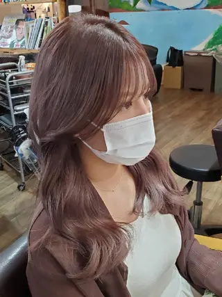 ロング カラー フリーランス所属・韓国ヘア レイヤー くびれヘアMATSUのヘアスタイル