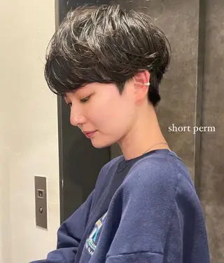 ショート パーマ 似合わせカット 🌿‬しゃらのヘアスタイル