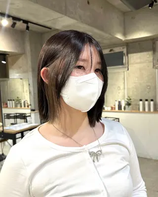 ミディアム カラー 韓国レイヤー・ボブ/ ⭐️優香⭐️のヘアスタイル