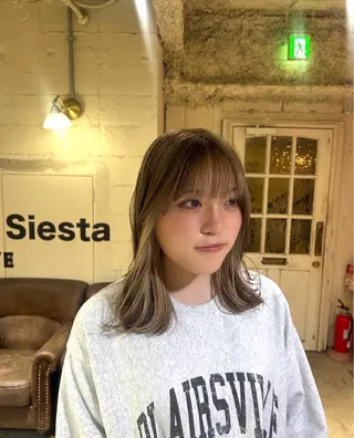 ミディアム カラー ☁️透明感カラー☁️ Reikaのヘアスタイル