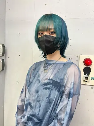 ミディアム カラー ヘアアレンジ 🐺ウルフの神🐺 /カラー/けいすけのヘアスタイル