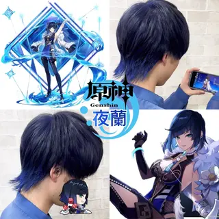 カラー メンズ 推しカラー💫 ブリーチ💫若菜覚のヘアスタイル