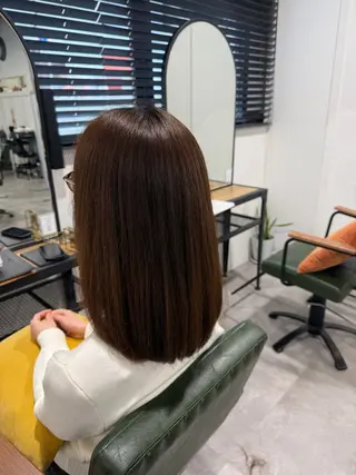 ミディアム オリーブ🫒レイヤー /平尾/りの‎🤍のヘアスタイル