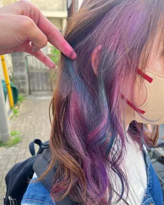 セミロング カラー 原宿サロン代表 デザインカラー伊藤卓のヘアスタイル