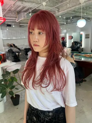 ロング 💥ウルフカット デザインあんな💥のヘアスタイル