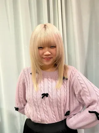 ロング カラー パーマ ヘアアレンジ gimmick 自由が丘所属・原中 亮汰のヘアスタイル