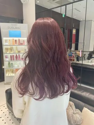 ロング カラー ヘアアレンジ ハッシュカット/ 韓国ヘア☽⋰mahoのヘアスタイル