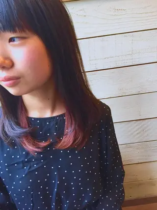 ミディアム カラー 透明感/ 美髪矯正/田中恭のヘアスタイル