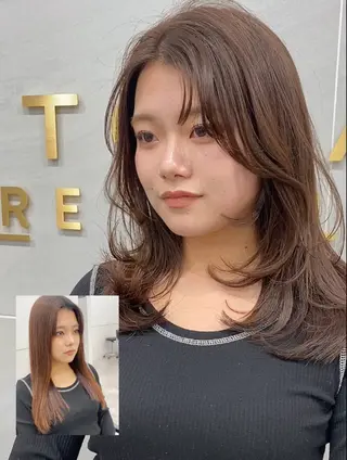 ロング カラー 顔骨格似合わせカット 乾陽菜のヘアスタイル