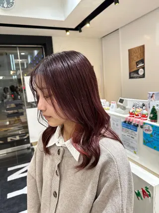 ロング カラー 小顔レイヤー/ 透明感カラー/増田のヘアスタイル