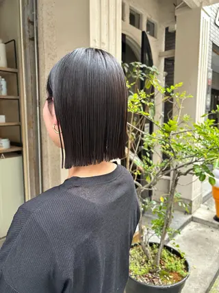 ミディアム 水原波津輝/ボブ /ニュアンスパーマのヘアスタイル