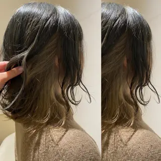 セミロング カラー ヘアアレンジ 🦋韓国ヘア 坂本 菜摘🦋のヘアスタイル